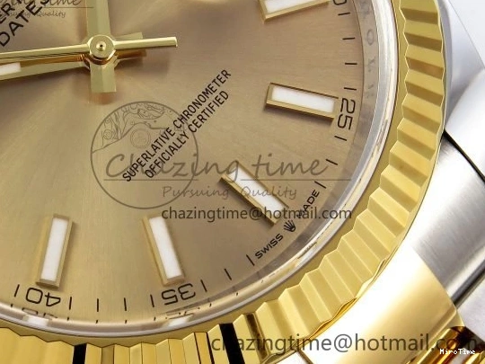 MiroTime 0201 DateJust 41 126333 Clean 1:1 Best Edition 904L Steel YG Stick Dial on SS YG Oyster Bracelet VR EasyCare 1578